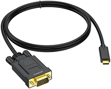CLAVOOP USB C ДО VGA Кабел 3 Нозе, USB Тип-C ДО VGA Кабел [Thunderbolt 3] Компатибилен За Macbook Pro, Samsung Galaxy, Dell