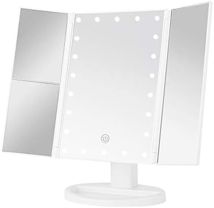 Севиљин Шминка Огледало со Светла,22 LED Суета Огледало СО 1x/2X3X Magnifica, Екран На Допир Прекинувач, Двојно Напојување,