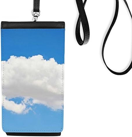 Сино небо Сонцето Бело облаци Телефонски паричник чанта што виси мобилна торбичка со црн џеб