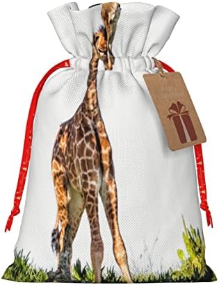 Божиќни Торби За Подароци 3д-Жирафа-Јужна Африка Претставува Торби За Завиткување Божиќни Вреќи За Завиткување Подароци Торбички
