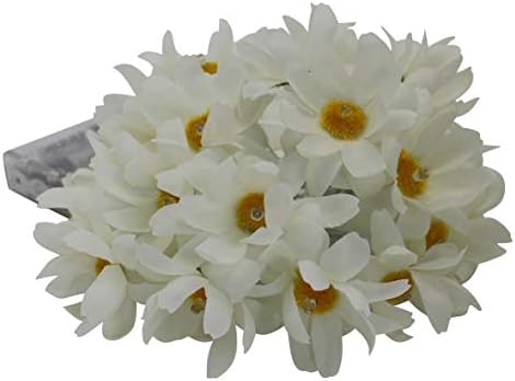 CVHomedeco. Бела маргаритка Стринг светла вештачки свилени цвеќиња батерии со напојување со батерии