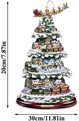 Зуки Божиќно Кристално Дрво Дедо Мраз Снешко Ротирачка Скулптура Налепница За Паста За Прозорци Зимска Новогодишна Забава Домашна
