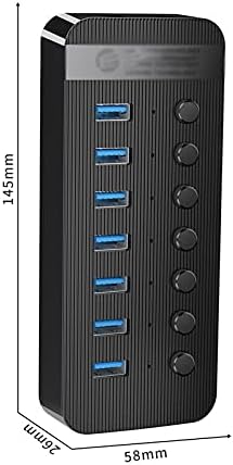HGVVNM 7 Порта Напојува USB 3.0 ЦЕНТАР BC1. 2 Сплитер За Полнач Со Индивидуални Прекинувачи за вклучување/Исклучување И 12v/2a
