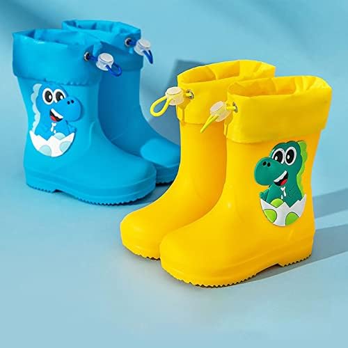 Деца женски еластични уста детски чизми за дожд текстурирани стапала што не се лизгаат удобно дете од дожд од дожд девојче