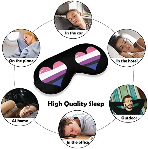 Бисексуална асексуална маска за спиење на срцето мека маска за очи за очи со прилагодлива лента за мажи жени