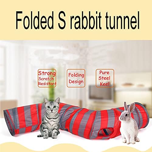 TFWADMX Зајак тунел и цевка што може да се склопи во тунели за зајаче, мало животинско скривалиште со 3 пакувања за џвакање