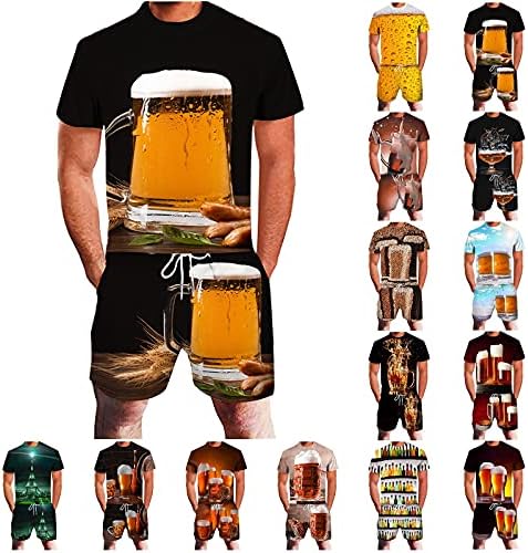 Toufa pant костум мажи лето пиво спорт што трча плус големина двојно-парчиња 3D мажите за рекреација за слободно време на фитнес