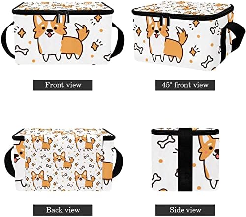 Прекрасни кучиња Корги Коска шема за испорака на храна, изолирана торба за намирници | Двоен патент
