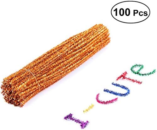 Kisangel Детски подароци за природен декор 100 парчиња за чистење на цевки за сјајни цевки DIY плишани chenille стебла 30 см