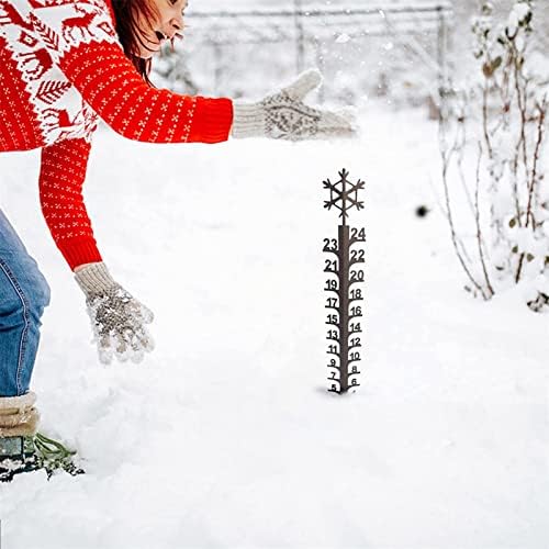 Ishowkid снежна моторна снежна мерач на снег, божиќен мерач на дожд Божиќен метал Метал мерен стап за декорација на отворено