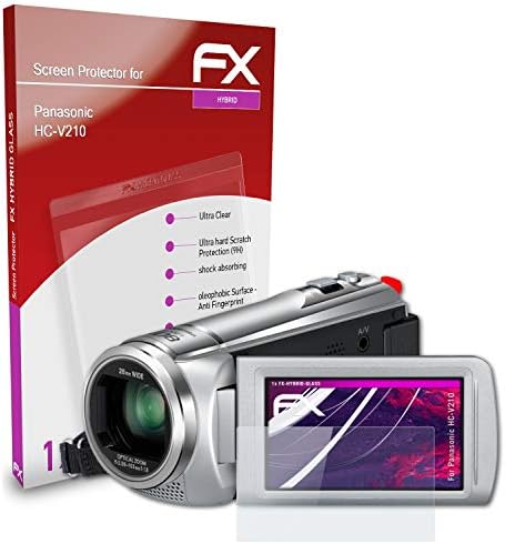 Атфоликс пластично стакло заштитен филм компатибилен со заштитник на стакло Panasonic HC-V210, 9H хибриден стаклен стаклен екран