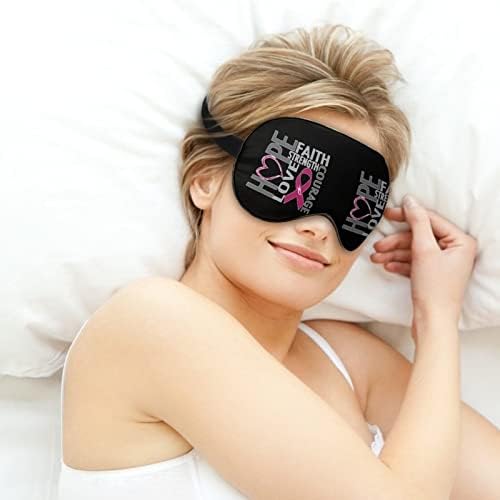 Свесност за рак на дојка печатена маска за очи за очи мек капаче за слепи очи со прилагодлива лента за ноќни очила за очила