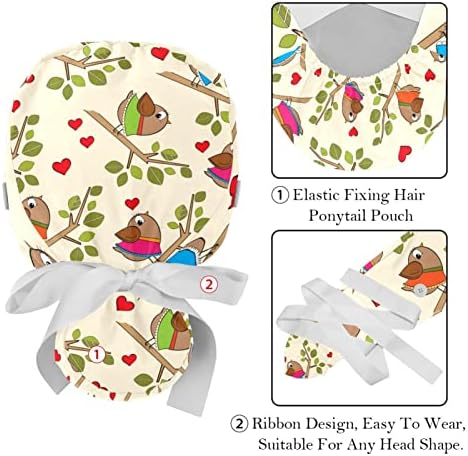 2 парчиња шумски лисица и птици Еластична завој вратоврска за враќање на капи за жени и мажи