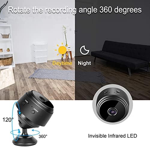 Безжична безбедносна камера, IP -камера WiFi Intelligent HD Night Vision Home Home Indoor Camera 150 Dece Mobile App Далечински