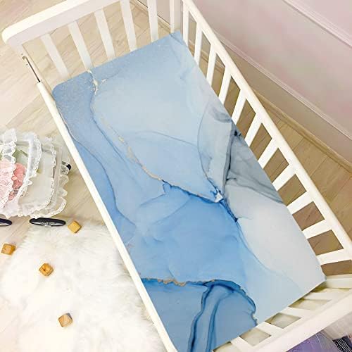 Листови со мермерни креветчиња за бебиња меки и дишечки бебешки креветчиња за креветчиња за бебешки пакувања и листови за игра