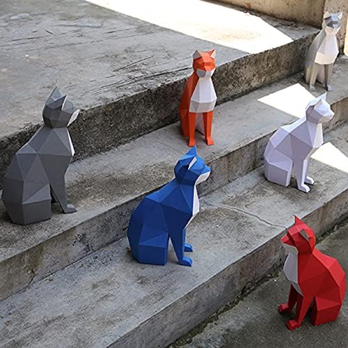 WLL-DP 3D мачки за моделирање хартија за хартија Скулптура геометриски украси за украсување на домашни украси Рачно изработена