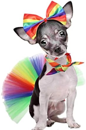 Jојофуни 1 Постави костум за миленичиња од виножито: шамија на глава на виножито од торбичко куче Туту куче ЛГБТ геј гордост